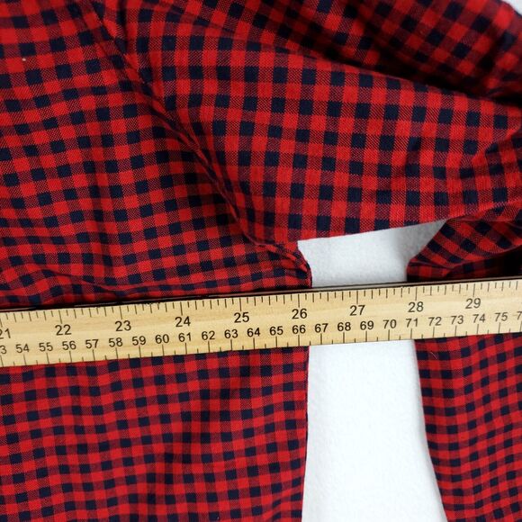 Gap Shirt Button Down Mens XXL Slim Red Black Plaid Long Sleeve Work Preppy Top - Picture 5 of 15